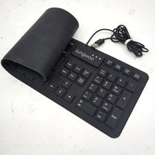 Foldable Silicone Keyboard USB Wired Waterproof Roll-up Sungwoo Full Size Black picture