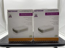 Lot of 2 Netgear 5-Port Gigabit Ethernet Switch GS605 10/100/1000 Mbps GS605v5 picture