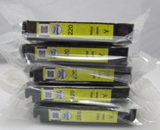 Lot of 5 Epson 220 Yellow Ink Cartridges Unknown Expiration picture