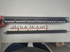 2x Panduit 24-Port Flat Patch Panel - Black Steel Construction Rack Mount picture
