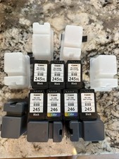 Lot of 7 VIRGIN Empty Canon Ink Cartridges 3x PG-245XL 2x PG-245 2x CL-246 OEM picture