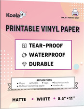Waterproof Paper for Inkjet Printer, 8.5X11 Inch 30 Sheets, Matte White Tear-Res picture