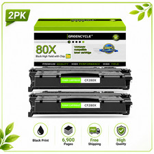 GREENCYCLE 2 Pack CF280X 80X Black Toner for HP M401dn M401n M425dn M401a M401dw picture