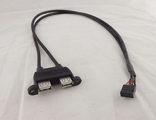 1x Dual USB2.0 A Female to Motherboard 9 Pin Header Cable with Screw Panel Holes picture