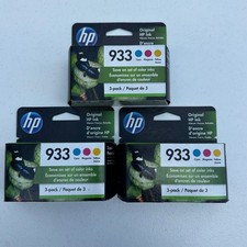 Set of 3 HP 933 N9H56FN 3-Pack Cyan Magenta Yellow Ink Cartridges EXP 05/2023 picture