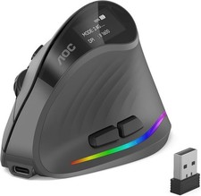 AOC MS610 Vertical Ergonomic Wireless Mouse Bluetooth 2.4G Rechargeable RGB picture