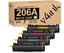 v4ink 206A Toner Cartridge 4 Pack (Latest Upgraded Chip) picture