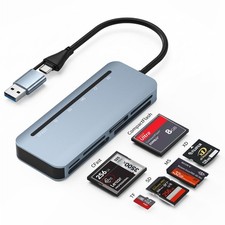 Compact Flash Card Reader - 6-in-1 CF/SD/TF/MS/XD/CFast Adapter, Read 6 Cards... picture