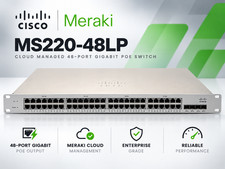 Cisco Meraki MS220-48LP-HW 48 Port Cloud Managed Switch TESTED & UNCLAIMED picture