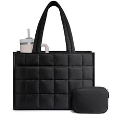 Tote Bag for Women, Puffer Work Handbag 15.6 Inch Laptop Purse for...  picture