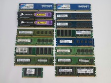 Lot of 16 mixed Computer pc RAM 2gb 1gb 512mb 12.4oz Gold Recovery Retro PC picture