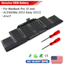 OEM Battery A1417 For Apple Macbook 15 inch Retina A1398 Mid 2012 Early 2013 US picture