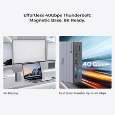 GRAY - ROSEWILL 14-IN-1 THUNDERBOLT 4 CERTIFIED, LAPTOP DOCKING STATION WITH picture