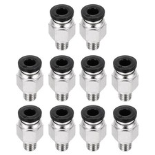 10 Pcs PC4-M6 Straight Through Fitting for 3D Printer, 2x4mm Tubes, Black picture