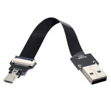 Cablecy  USB 2.0 Type-A Male to Micro USB Male Data Flat Slim FPC Cable for FPV picture