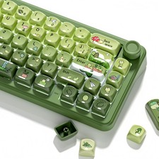 dagaladoo PBT Keyboard keycaps Ceramic Style,Matcha Green moa keycaps picture
