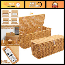 2PCS Handmade Rattan Cable Management Box, Cord Organizer Basket for Home/Office picture