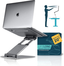 Adjustable Laptop Stand for Desk Aluminum Portable Foldable 10-17 Inch Black picture