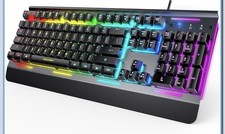 TECKNET Gaming Keyboard 75% Wired Keyboard RGB Backlit 82-Keys with Volume Kn... picture