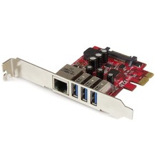 StarTech.com 3 Port PCI Express USB 3.0 Card + Gigabit Ethernet - Fits Standa... picture