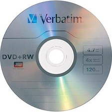 5 Verbatim Blank DVD+RW 4x Logo Branded 4.7GB Rewritable DVD Disc  picture