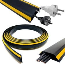 6.5ft Floor Cord Cover Cable Protector Heavy Duty Self-Adhesive Flexible PVC New picture