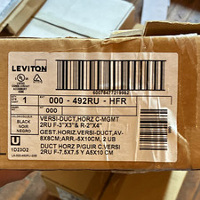 Leviton Versi-Duct Horizontal Cable Manager, 2RU Black, 492RU-HFR picture