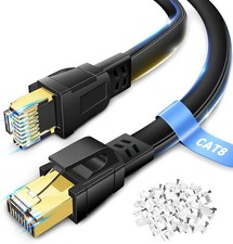 DEEGO Cat 8 Ethernet Cable 50 Ft, High Speed Flat Network Cable Shielded, 40Gbps picture