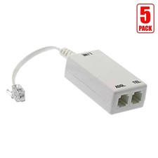 5x ADSL ADSL2 DSL Modem Telephone Phone Fax In-Line Splitter Filter Network RJ11 picture