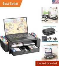 Desk Organizer and Accessories, 2-Tier Riser with Drawer and 2 Pen Holders, L... picture