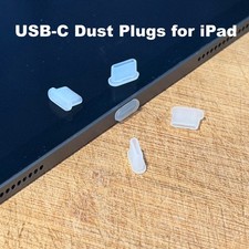 iPad USB C Dust Cover Set, Charging Port Protector Caps, Clear USB C Dust Plugs picture