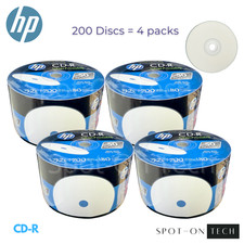 200 HP CD CD-R White Inkjet Printable 52X Blank media 700MB Disc Same day SHIP picture