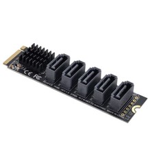 Cablecc NGFF NVME M-Key PCI Express to SATA 3.0 6Gbps 5 Ports Adapter PCIE SSD picture