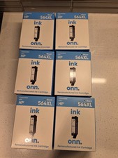 6 New ONN  564XL HP Black Printer Ink Cartridge EXP. 10/2024-6/2025 picture