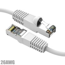 0.5FT Cat5E RJ45 Ethernet LAN Network FTP Shielded Patch Cable Pure Copper White picture