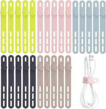 Oligei 25 Pcs Silicone Cable Ties, Cable Ties Reusable, High Elasticity Cord picture