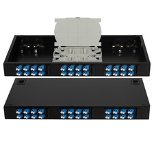 2-Pack LC-SM 24 Duplex 48 Port Rack Mount Enclosure Box with Splice Tray Singlem picture