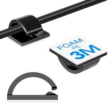 Pcs Adhesive Cable Clips Small, Cord Holder, Cord Clips for Dash cam, 120 Black picture