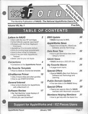 AppleWorks Forum Magazine, January 1993 for Apple II II+ IIe IIc IIgs picture
