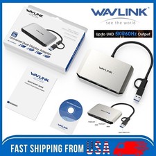 WAVLINK USB 3.0/USB C to DisplayPort HDMI Adapter DisplayLink Dual HDMI 4K@60Hz picture