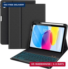 for iPad 11th A16 10th Generation Case with Keyboard - 7 Colors Backlit Wireless picture
