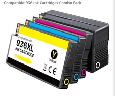 Acaves 936XL Compatible Ink Cartridges 4-Pack BK/C/M/Y for HP 9110 9120 picture