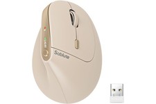 SABLUTE MAM3 Ergonomic Vertical Wireless Mouse Beige Rechargeable New picture