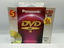 NEW SEALED PANASONIC LM-RF120LU5 DVD-R 5 PACK 120 MIN 4X DVD+R picture