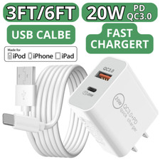 Fast Charger 20W PD QC3.0 Power Adapter Cube USB C Cable For iPhone 14 13 12 11 picture