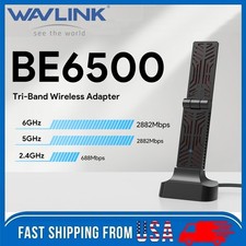 WAVLINK WiFi 7 BE6500 USB WiFi Adapter for Desktop PC Tri-Band USB WiFi Dongle picture