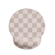 Beige Khaki Checkered Mouse Pad Gel Wrist Rest Ergonomic Support Cute Mat picture