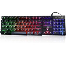 Rii RK100+ Multiple Color Rainbow LED Backlit Large Size USB Wired Mechanical picture