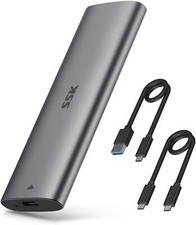 SSK Aluminum M.2 to USB NVMe SATA SSD Enclosure Reader, Tool-Free USB 3.2 Gen... picture