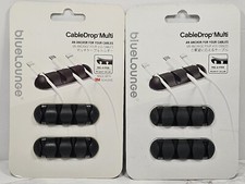 2 BLUELOUNGE CABLEDROP MULTI CELL PHONE USB CABLE ANCHOR PEEL STICK PACK OF 2 picture